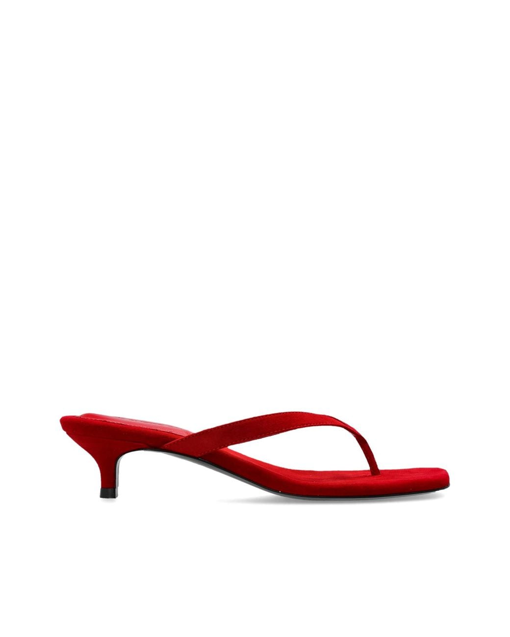 Black Suede Studio Red Heeled Mules 'Kendal 35'