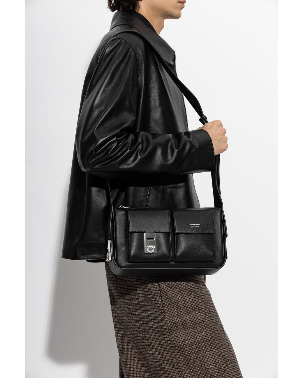 Ferragamo Black 'Twins' Bag for men