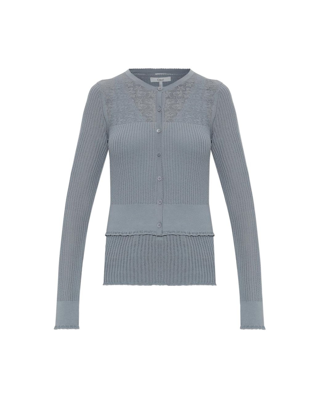 Chloé Blue Wool Cardigan With Top