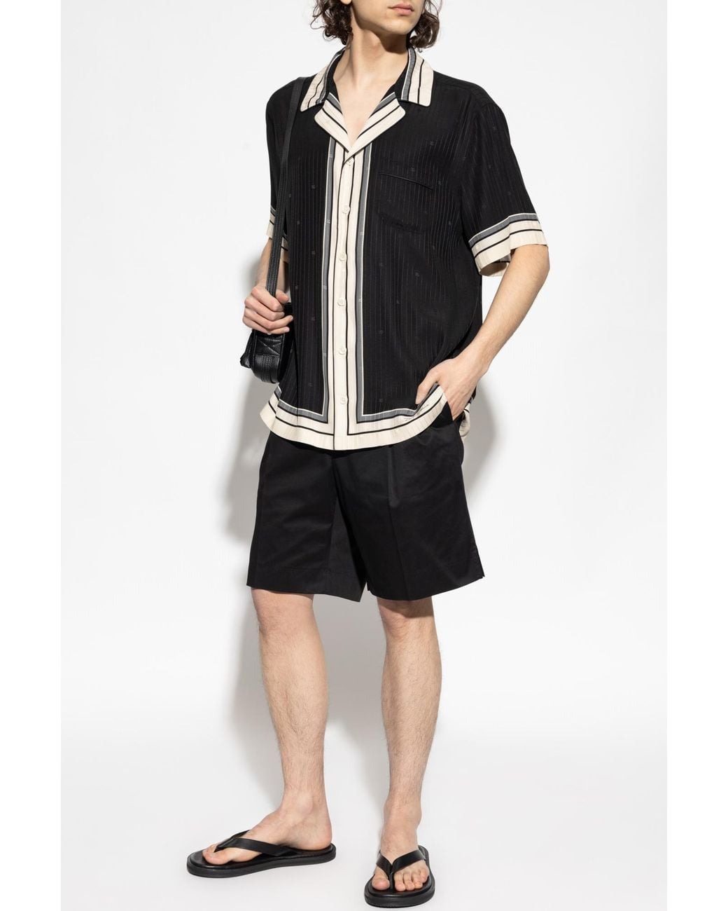 Dolce & Gabbana Black Silk Short-Sleeve Shirt for men