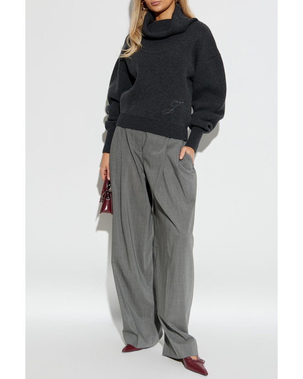 Jacquemus Black Wool Turtleneck 'Pallone'