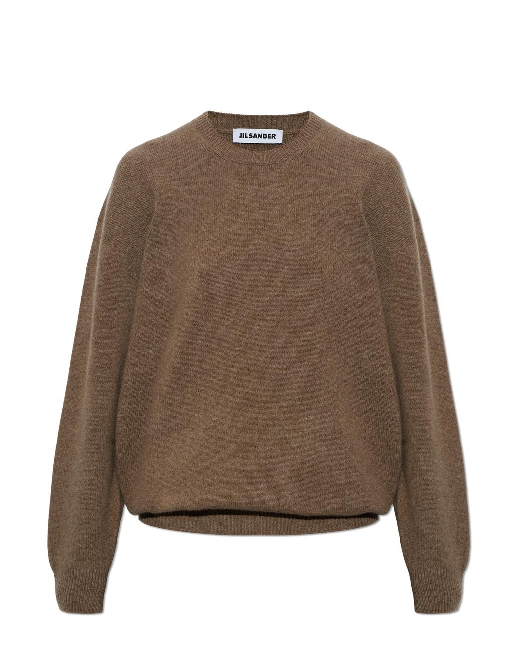 Jil Sander Brown Wool Sweater With A Round Neckline