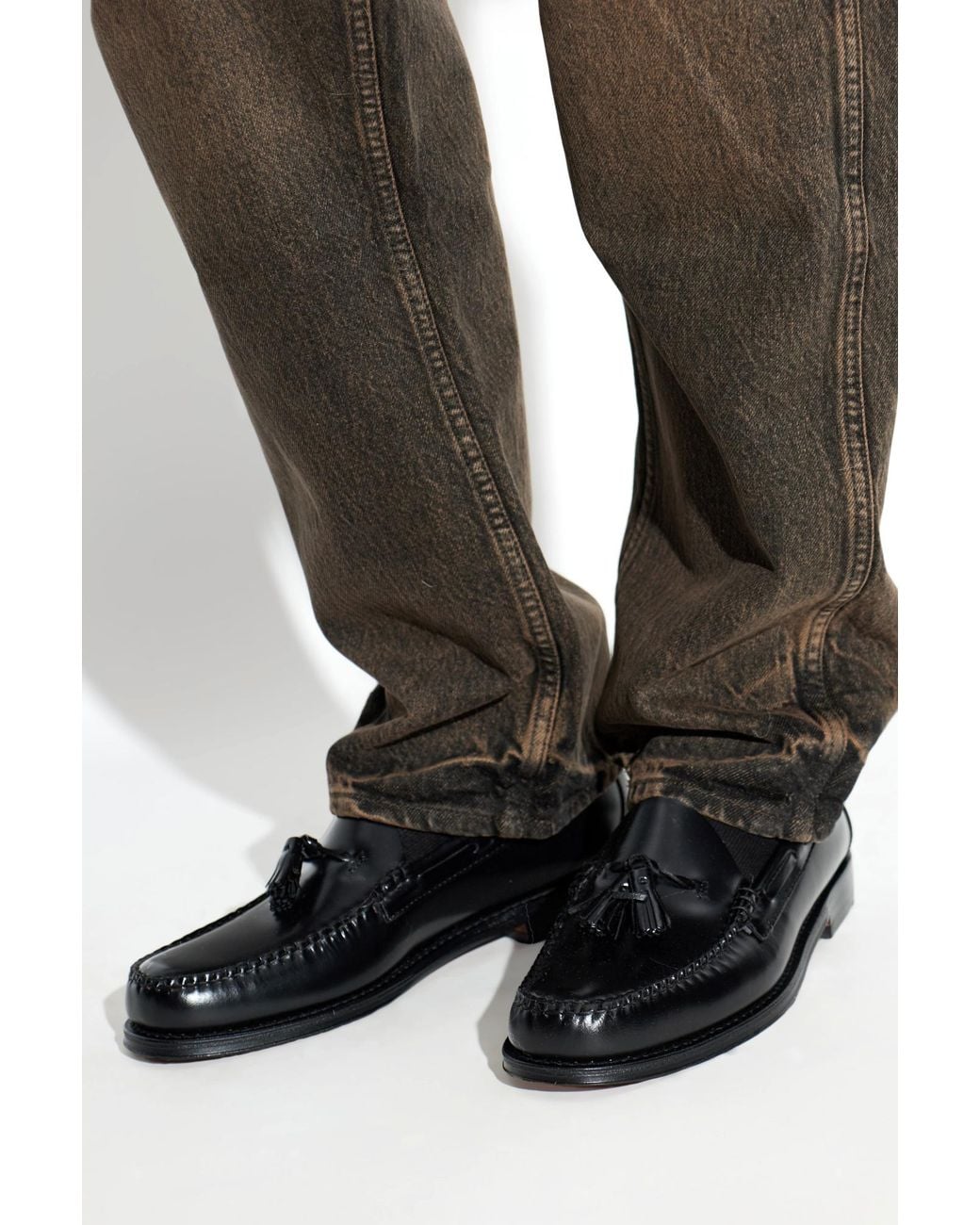 G.H.BASS Black "Weejuns Larkin Tassel" Loafers for men