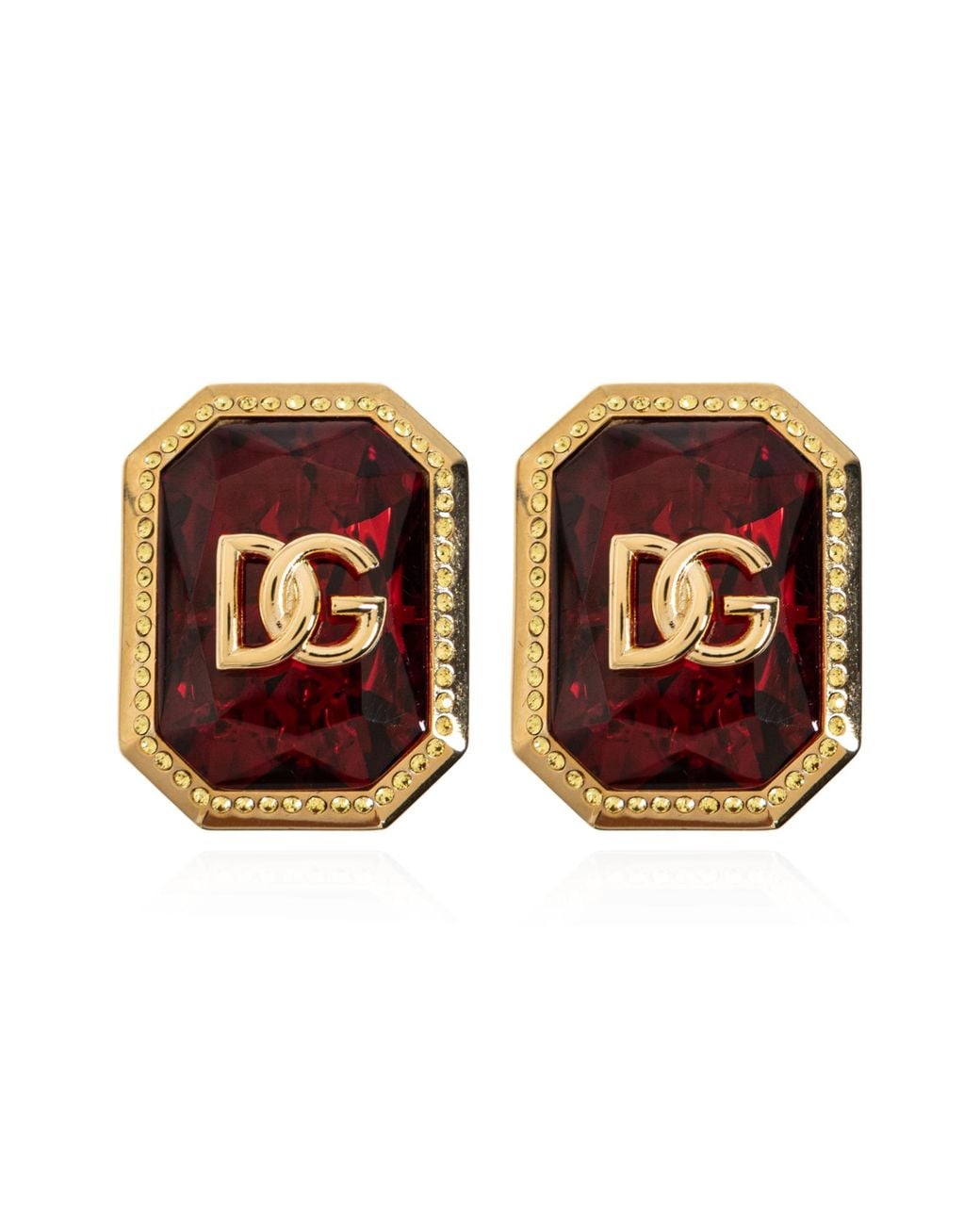 Dolce & Gabbana Metallic Clip-On Earrings With Shimmering Crystals
