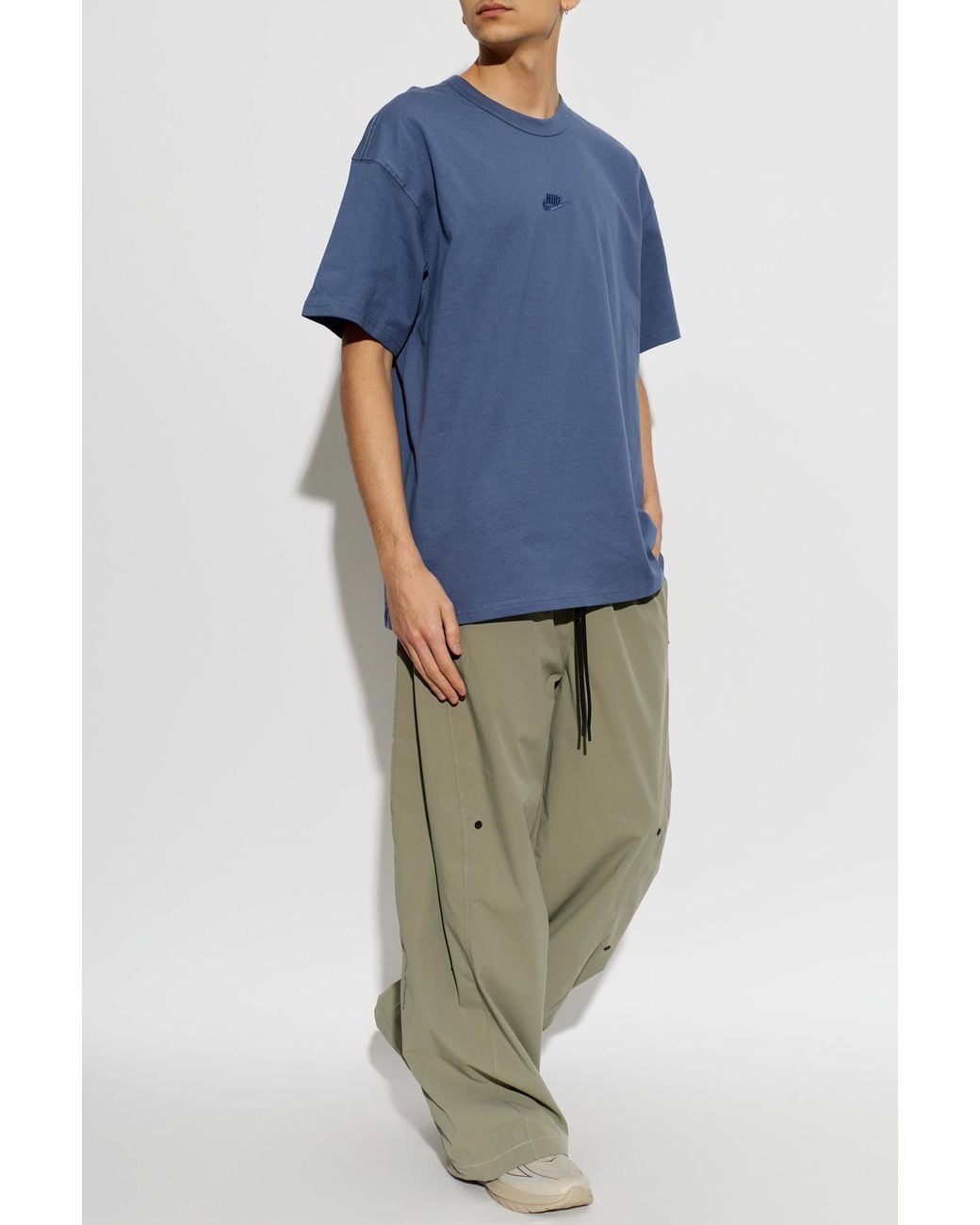 Nike Blue Embroidered Logo T-Shirt for men
