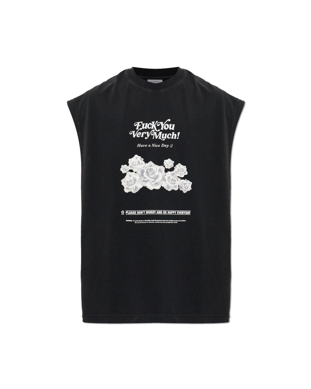 Vetements Black T-Shirt With Print for men
