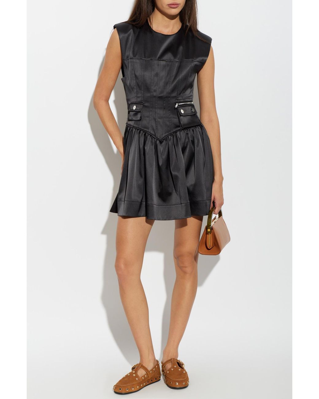 Ganni Black Dress With Pockets