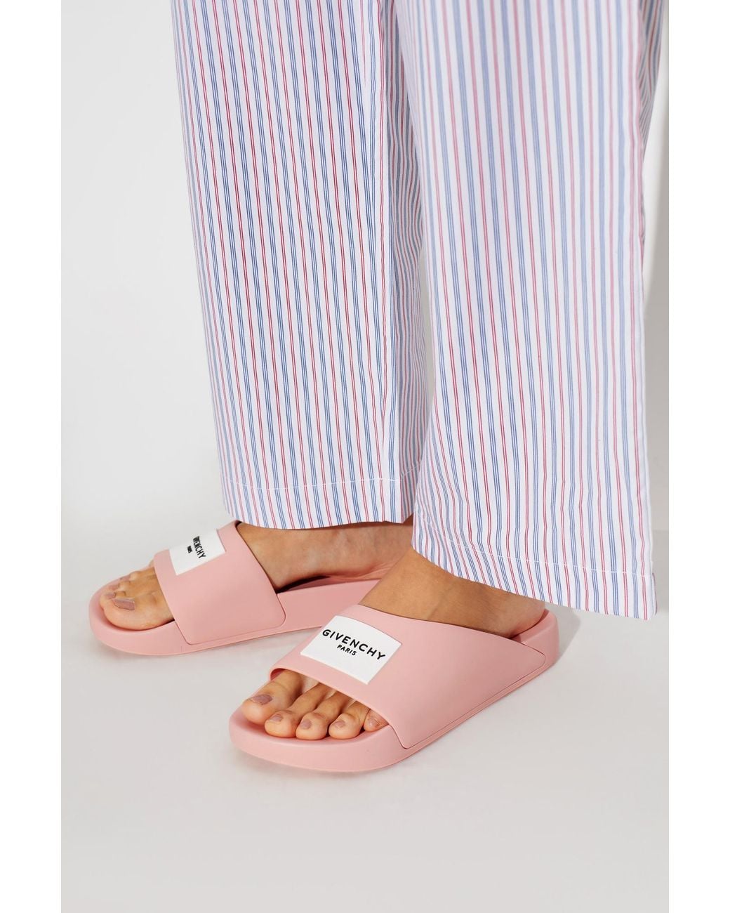 Givenchy Pink Logo Slide Sandals