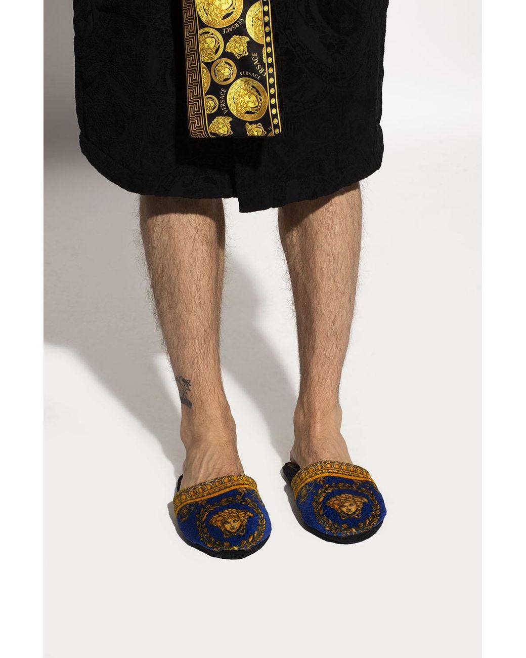 Versace Slippers With Baroque Print in Black for Men | Lyst