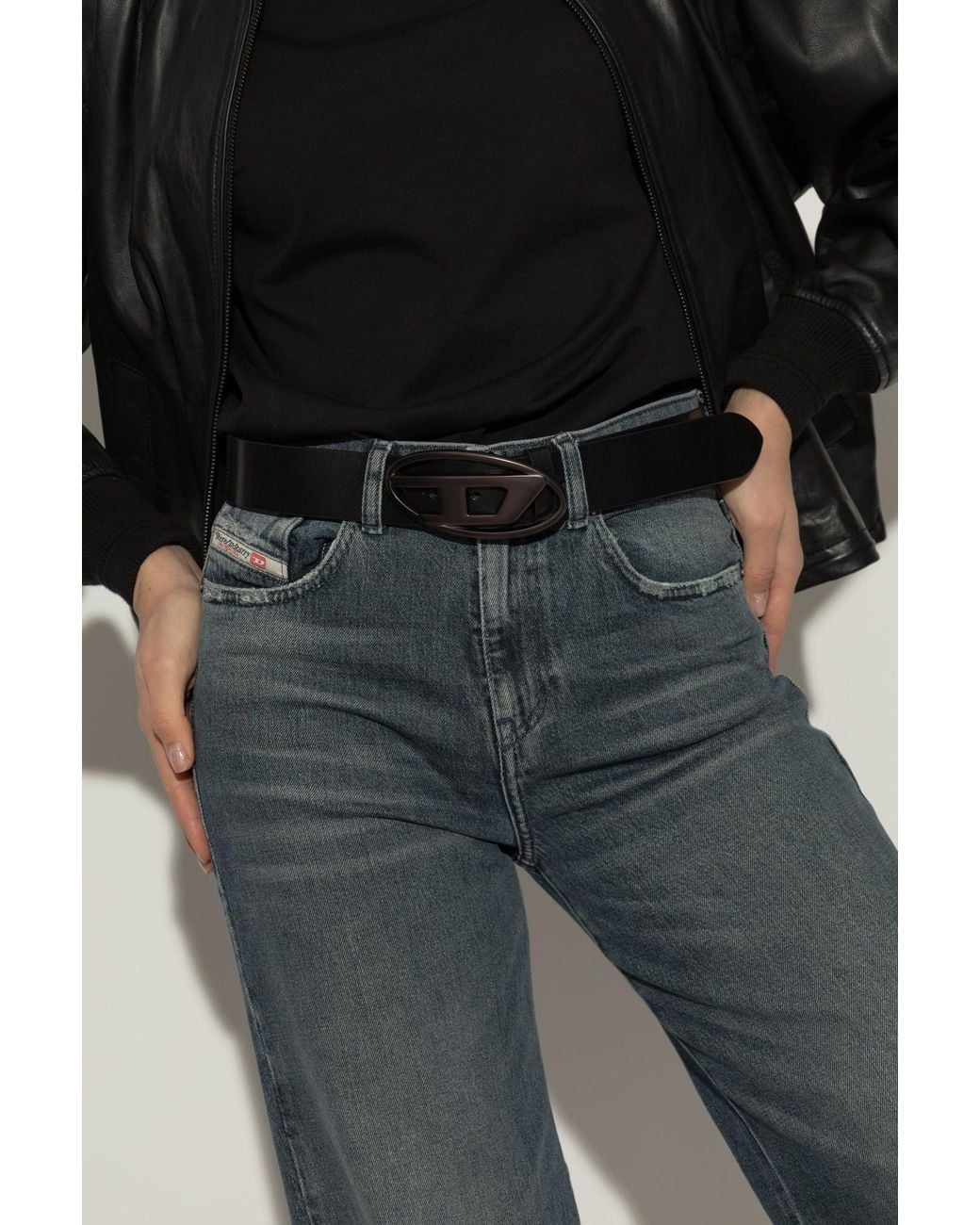 DIESEL Black Belt Oval D Logo B