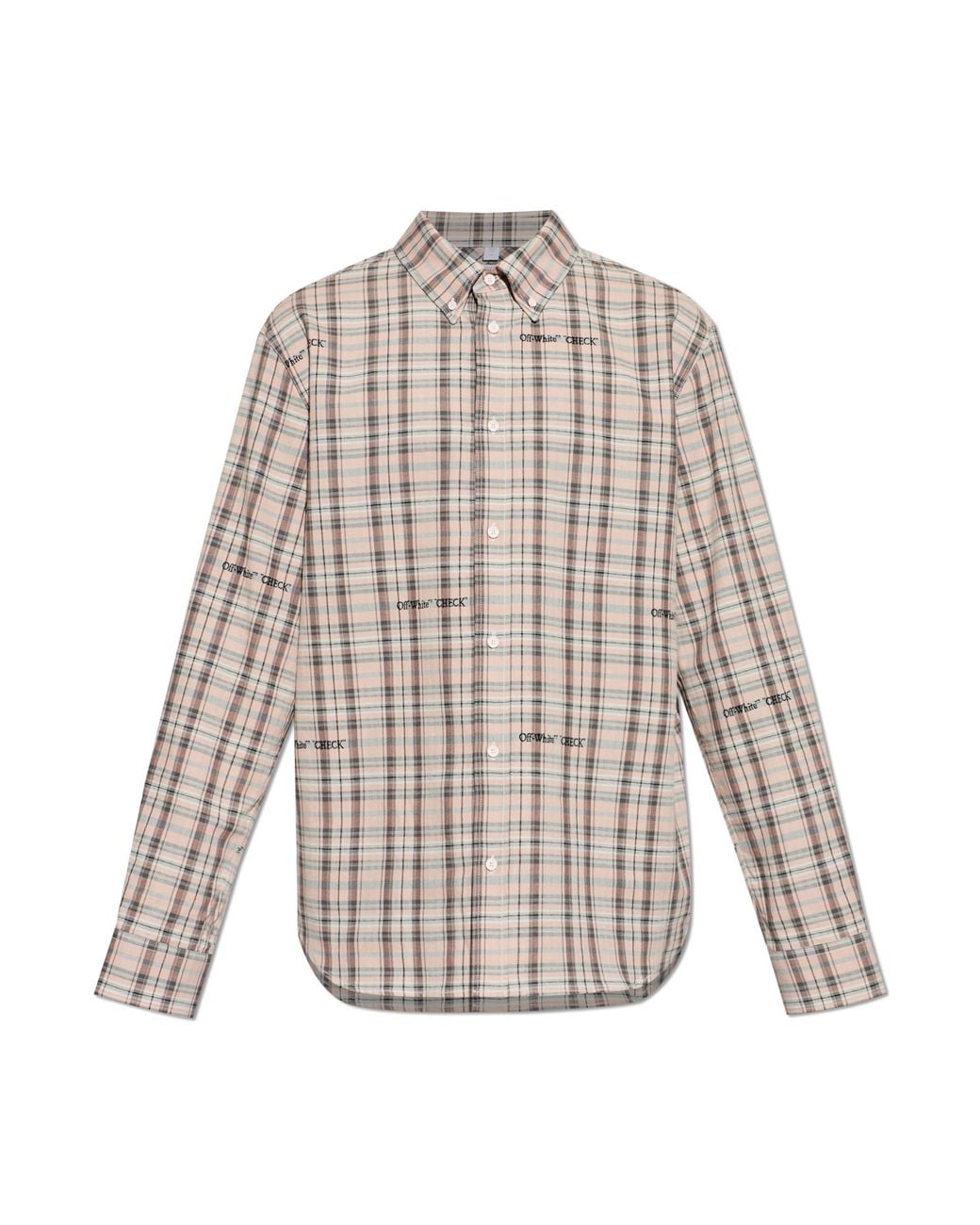 Off-White c/o Virgil Abloh White Checked Pattern Shirt for men