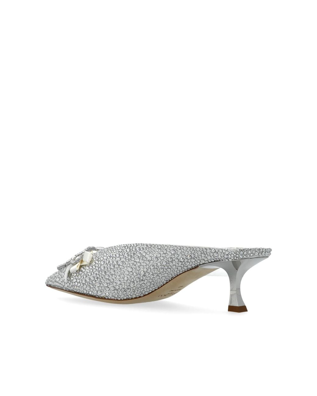 Jimmy Choo White Heeled Mules 'Auria'