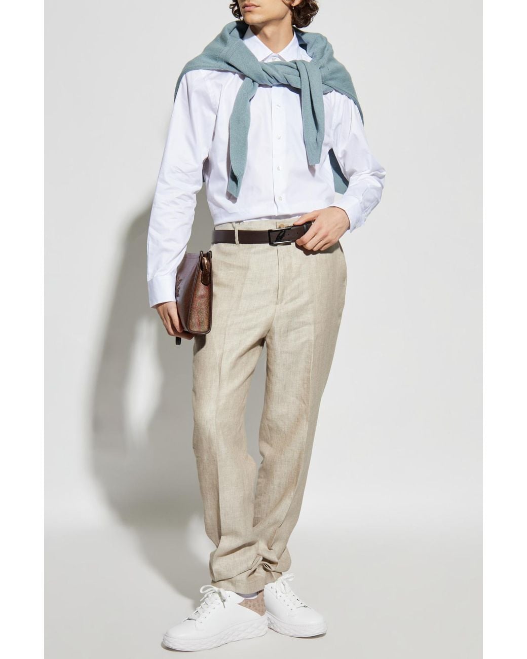 Etro White Shirt With Embroidered Logo for men