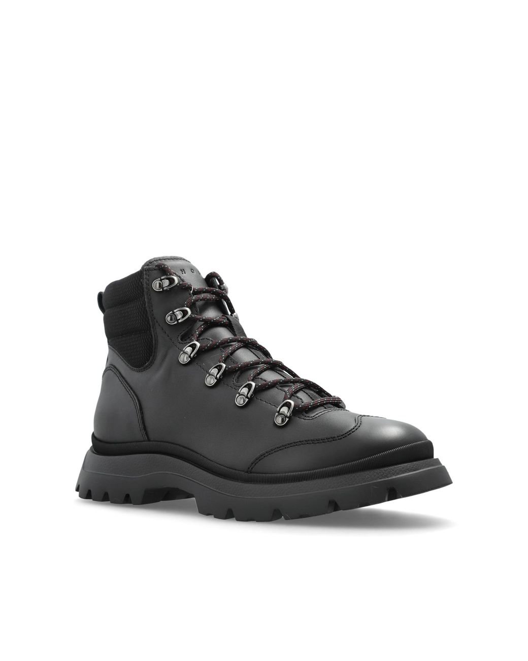 Hogan Black Leather Ankle Boots for men