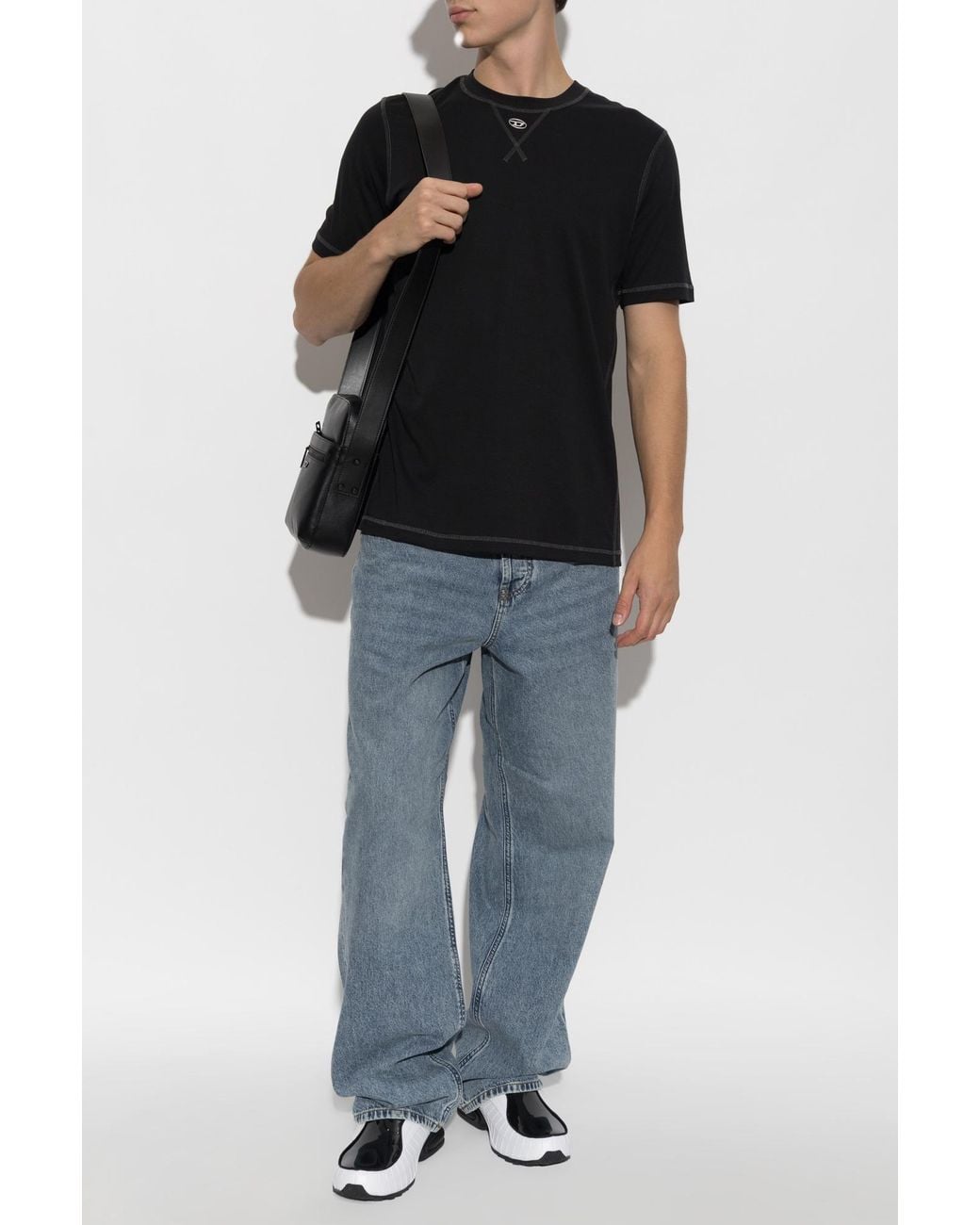 DIESEL Black T-Shirt 'T-Madjust-Tr' for men