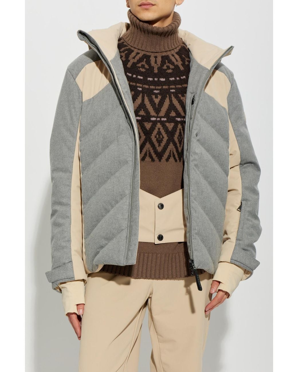 Bogner Gray 'Flann-Ld' Ski Down Jacket for men
