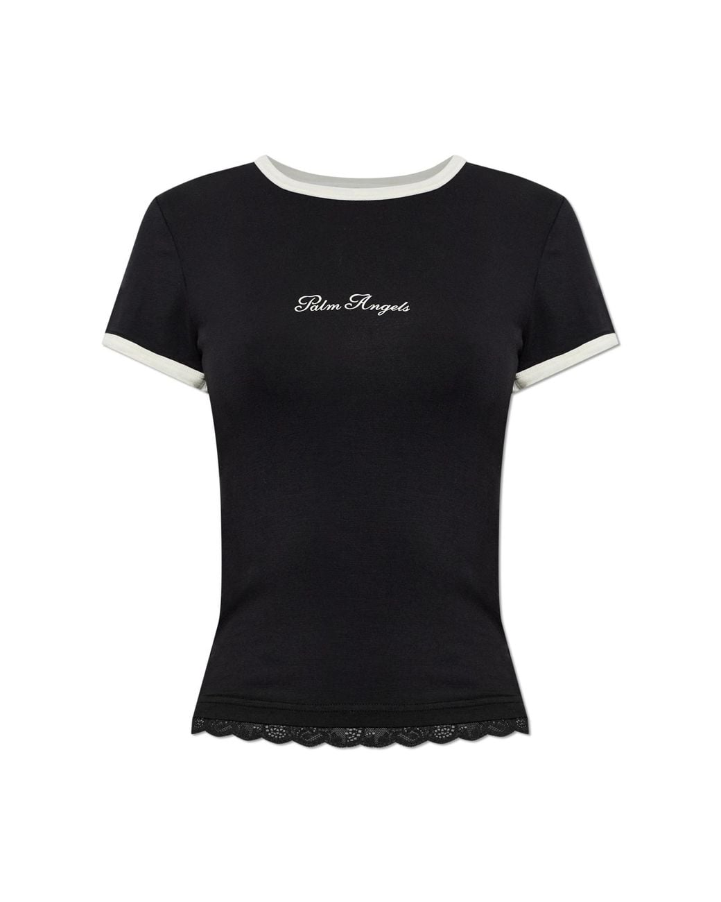 Palm Angels Black T-Shirt With Printed Logo