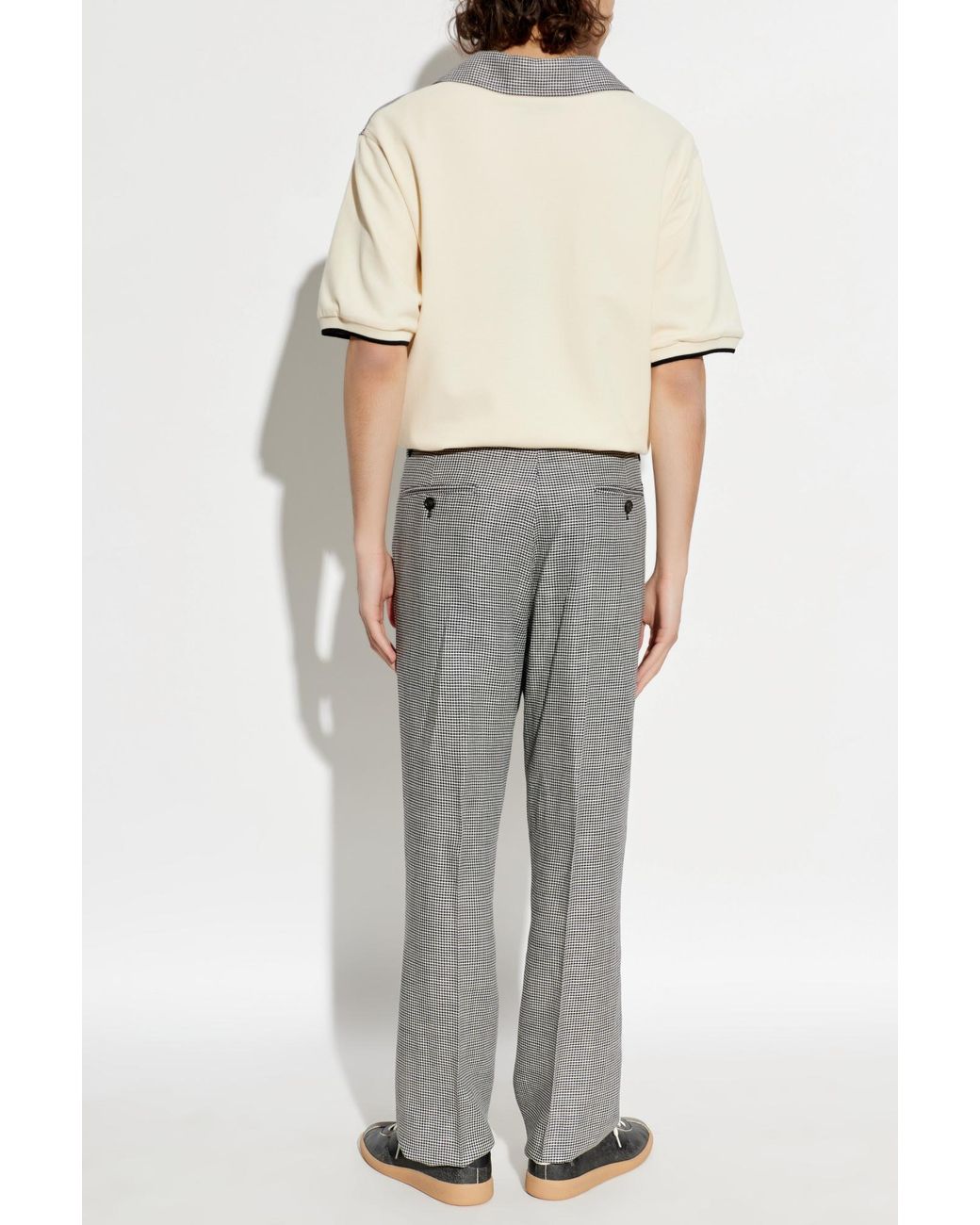 DSquared² Gray Wool Plaid Patterned Trousers for men