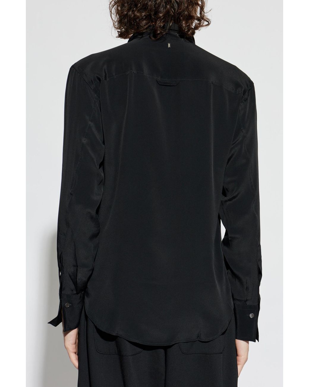 AMI Black Asymmetrical Cut Shirt for men