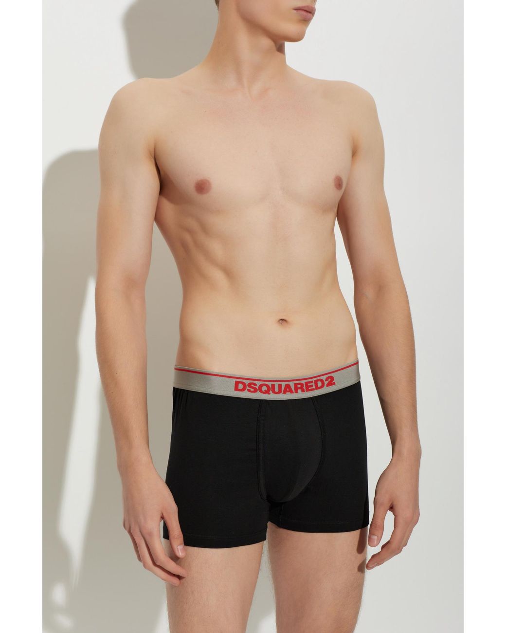 DSquared² Black Logo Boxer Briefs for men