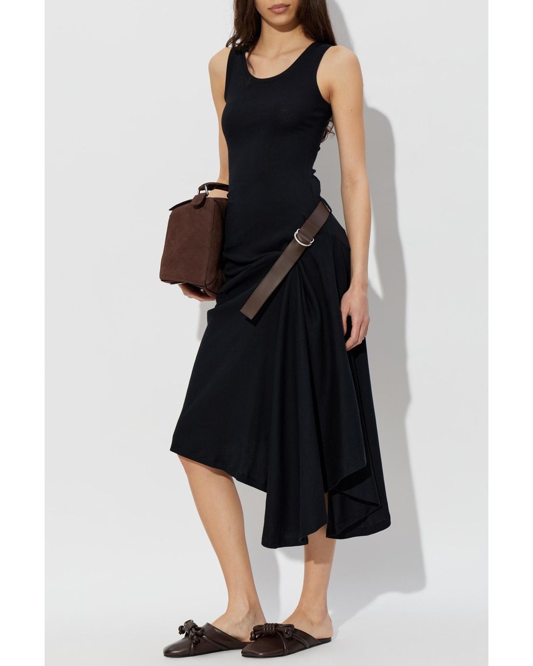 Loewe Black Dress With A Waist Belt