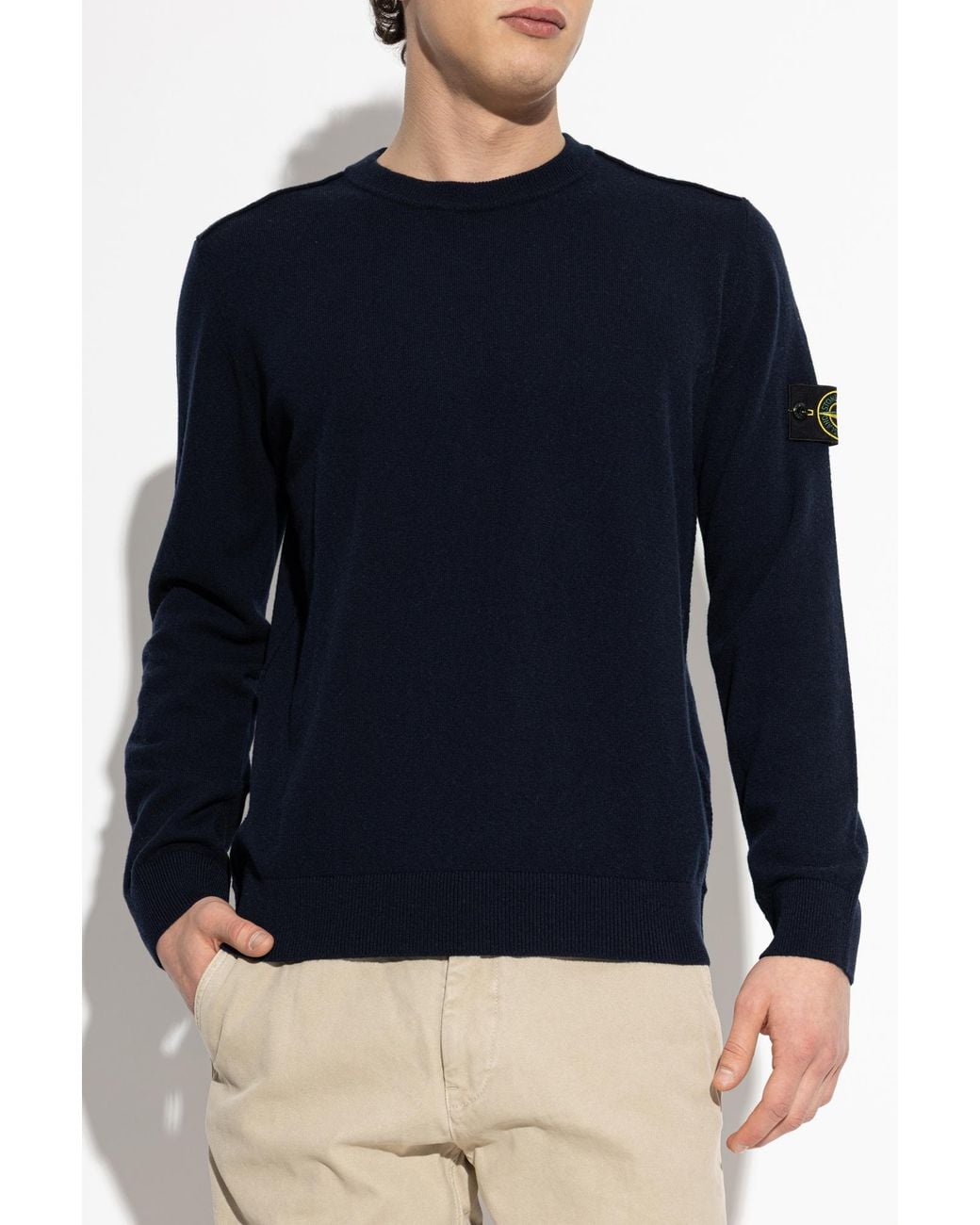 Stone Island Blue Light Jacket With Collar for men