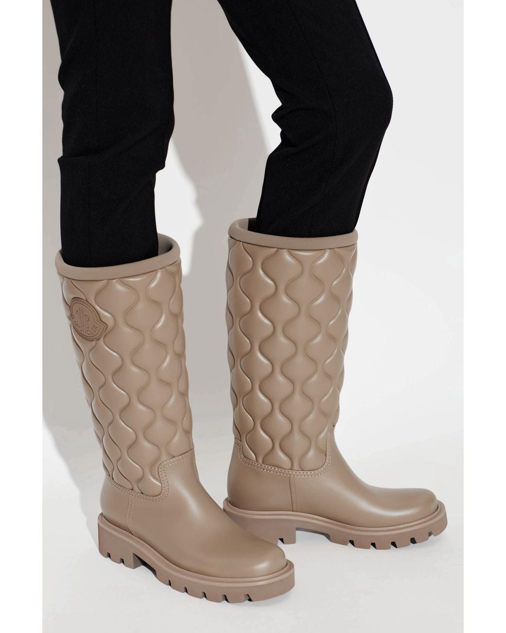 Moncler Brown Insulated Wellington Boots "Kickstream"