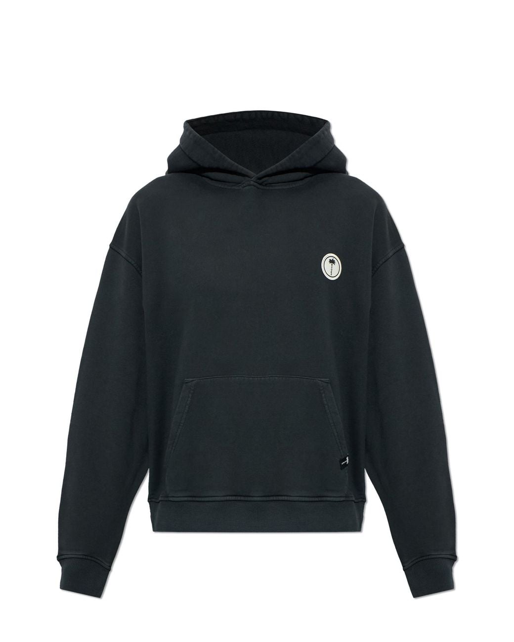 Palm Angels Blue Cotton Hoodie for men