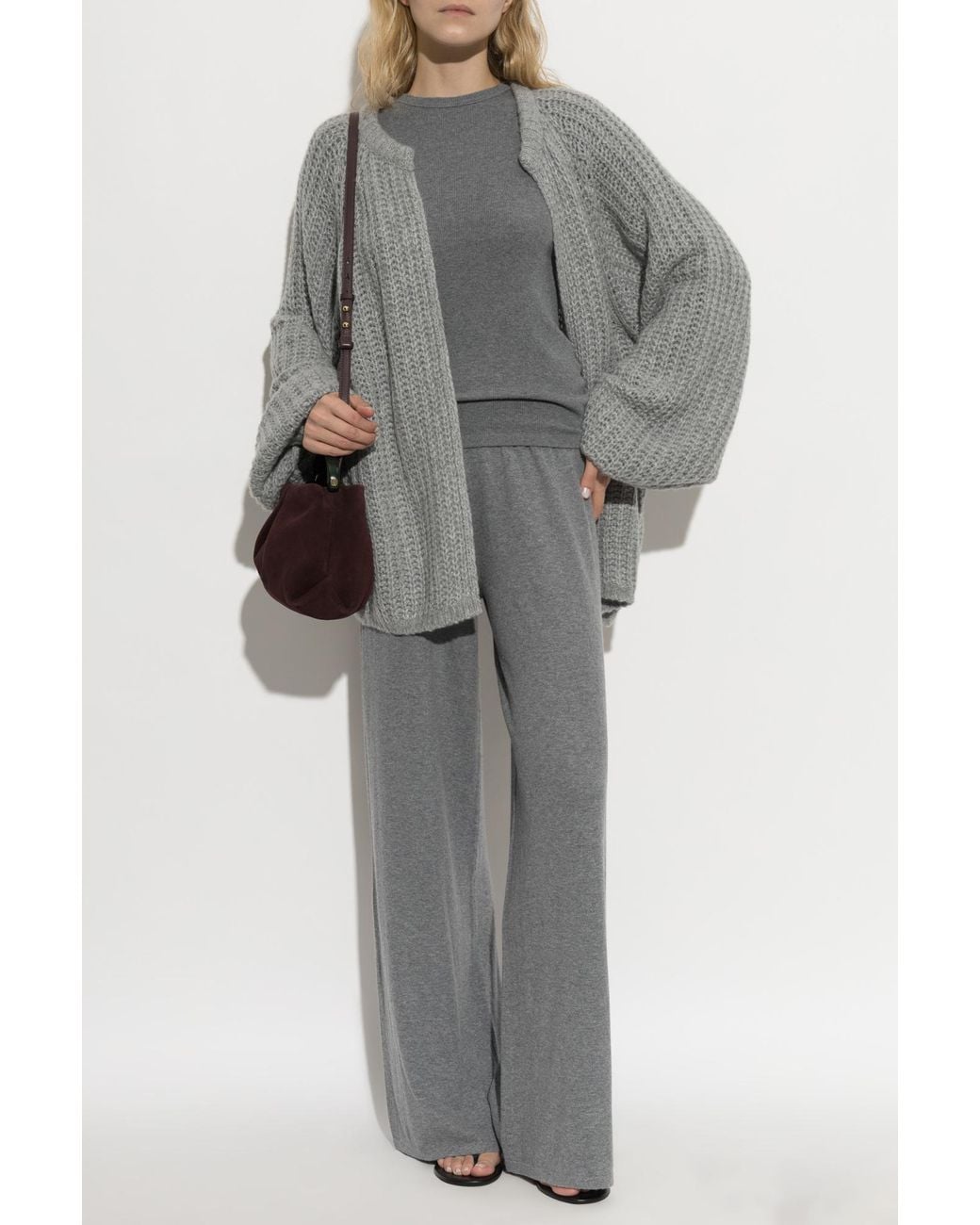 Lisa Yang Gray Cashmere Cardigan 'Thena'