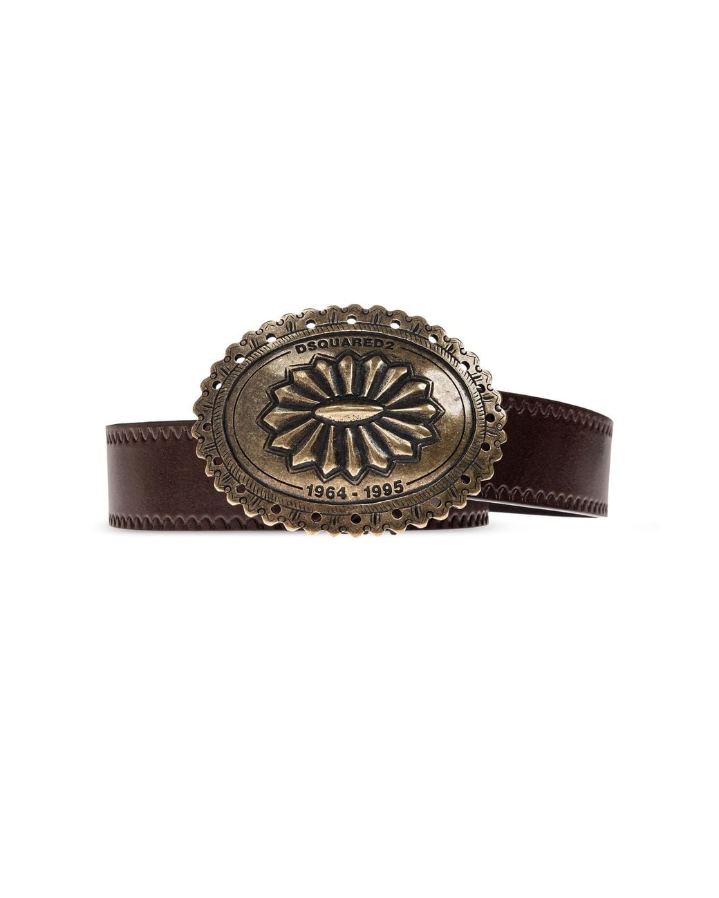 DSquared² Brown Leather Belt With Buckle for men