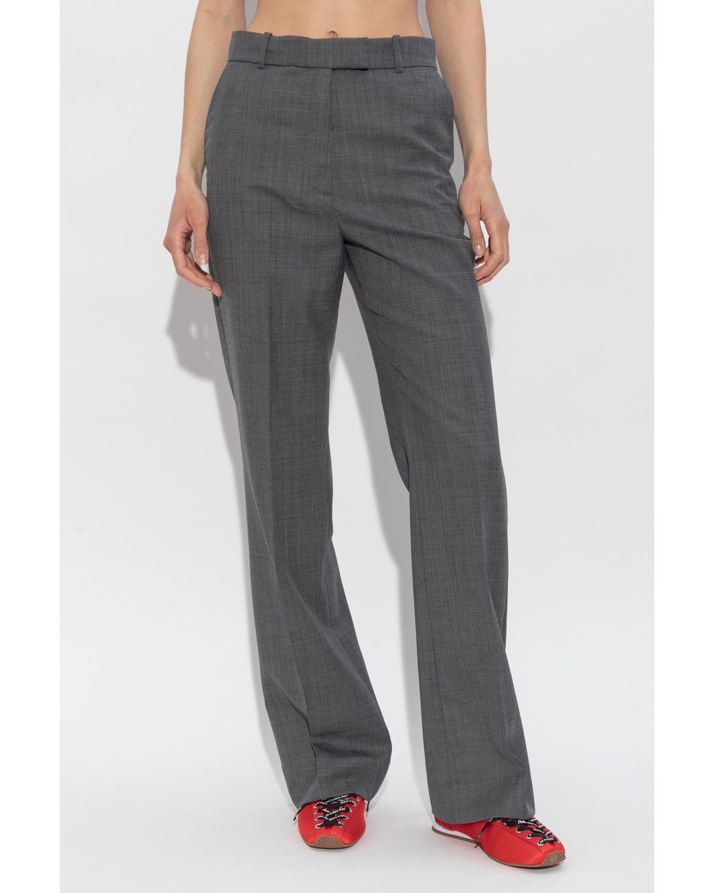 Ganni Gray Creased Trousers