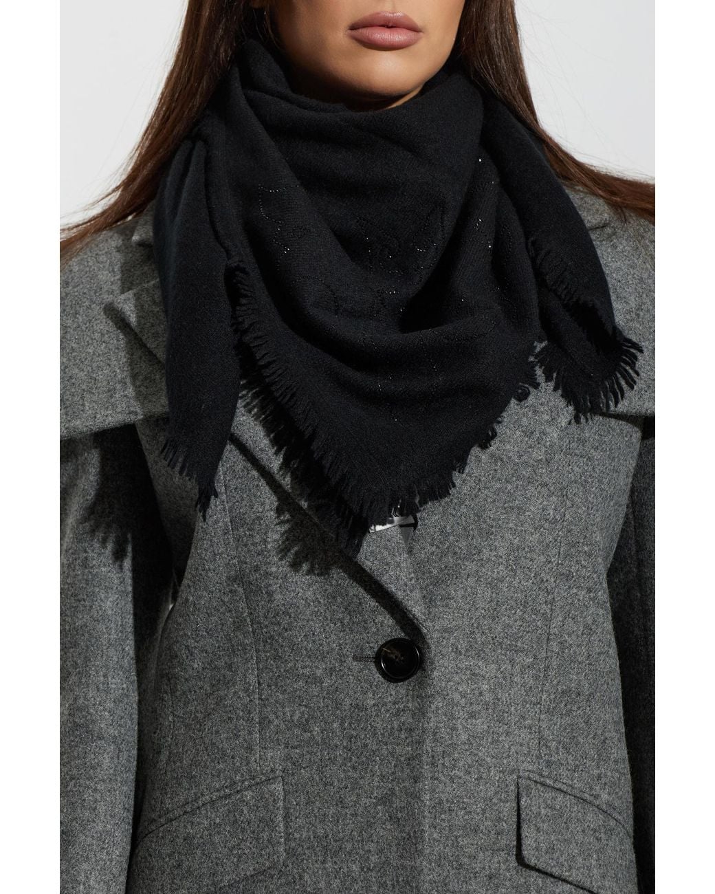 Zadig & Voltaire Black Scarf "Stevie Strass"