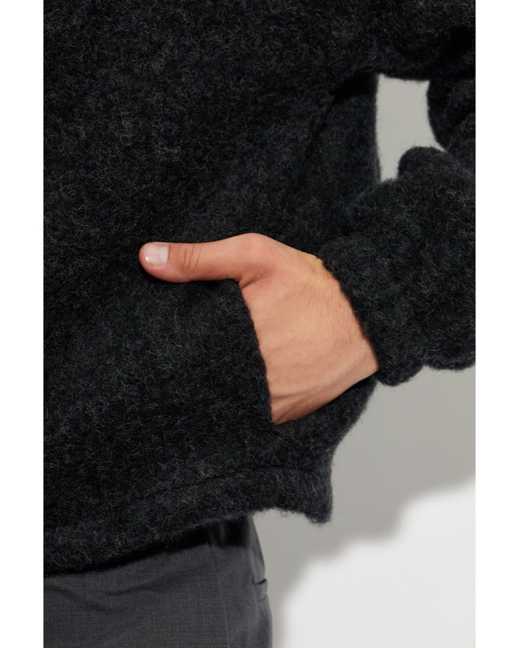 Jil Sander Black Wool Jacket With Stand-Up Collar for men