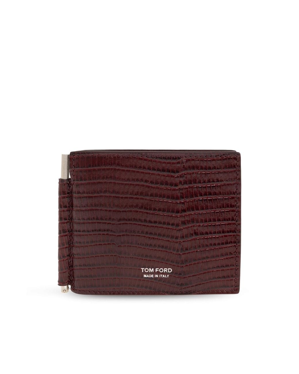Tom Ford Purple Leather Wallet With A Money Clip for men