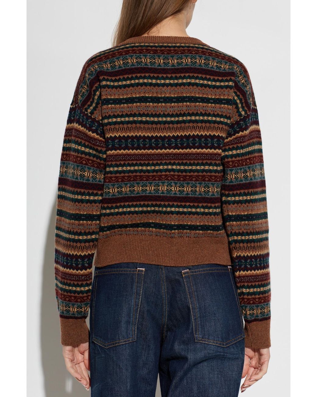 &Daughter Brown 'Ada Fairisle' Wool Cardigan