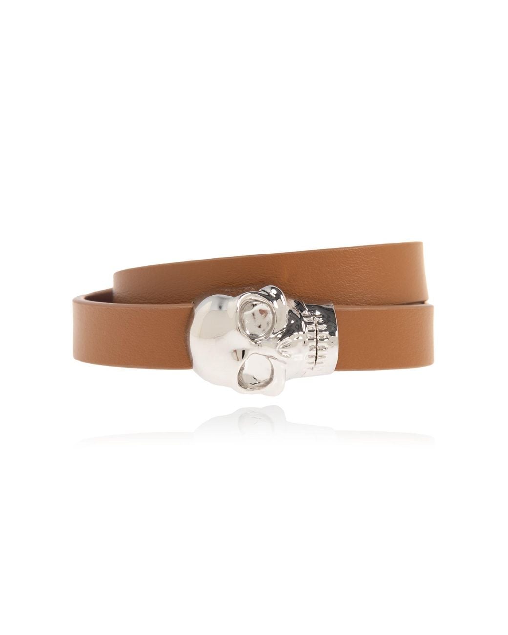 McQueen Brown Leather Bracelet for men