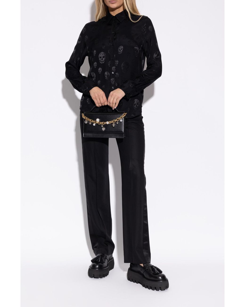McQueen Black Loafers On A Platform