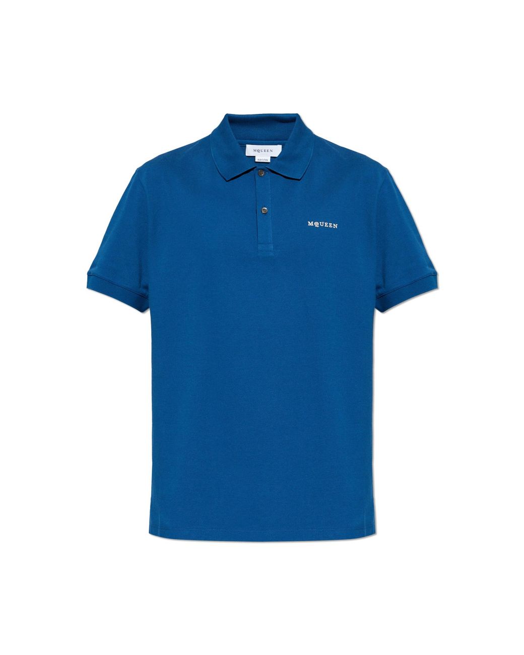 Alexander McQueen Blue Polo With Logo for men
