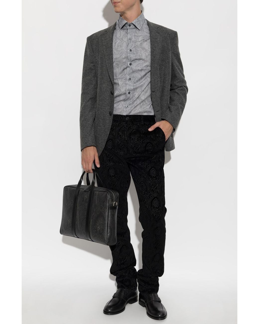 Etro Black Blazer With Double Vent for men