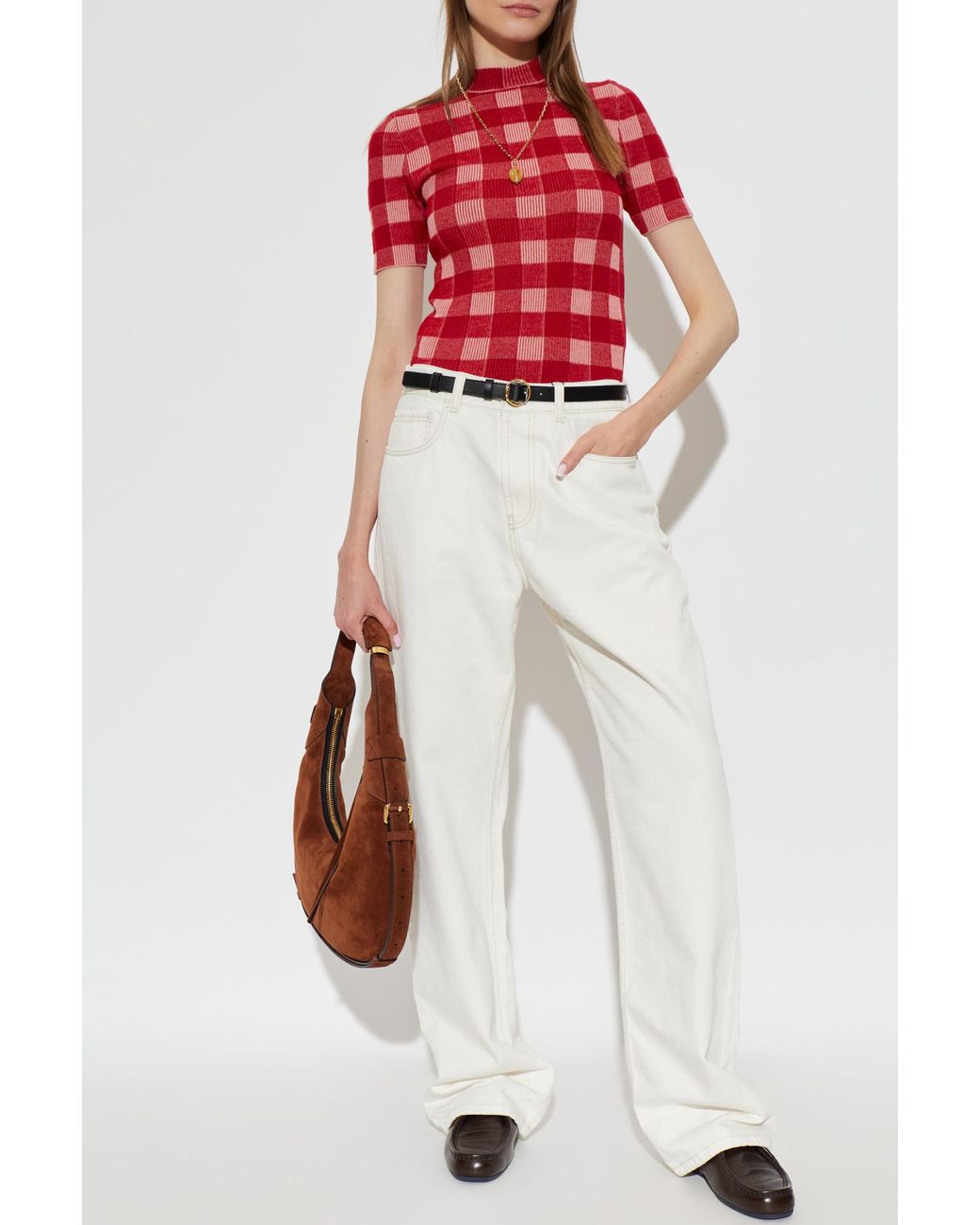 AMI Red Short-Sleeved Sweater