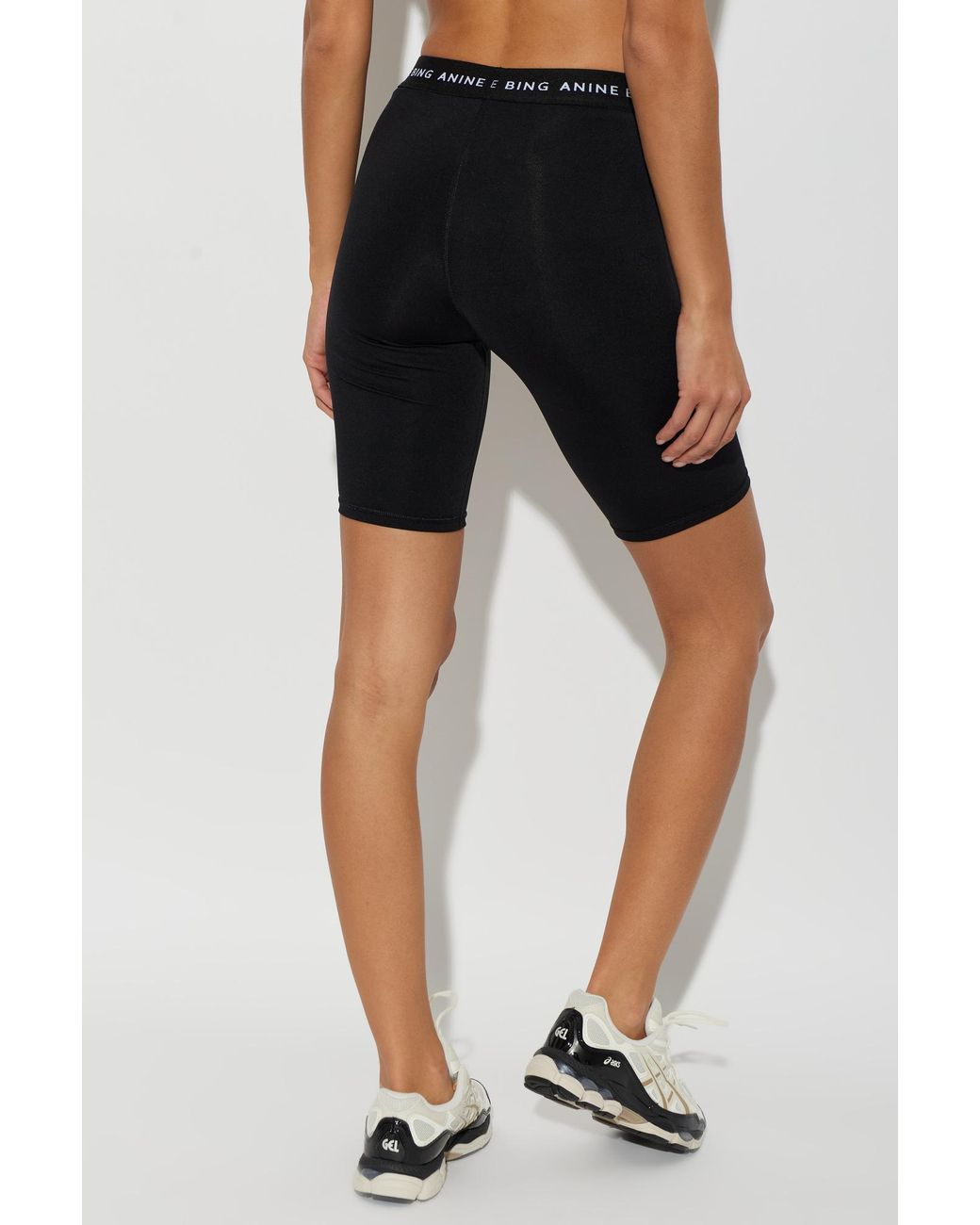 Anine Bing Black 'Dan' Short Training Leggings