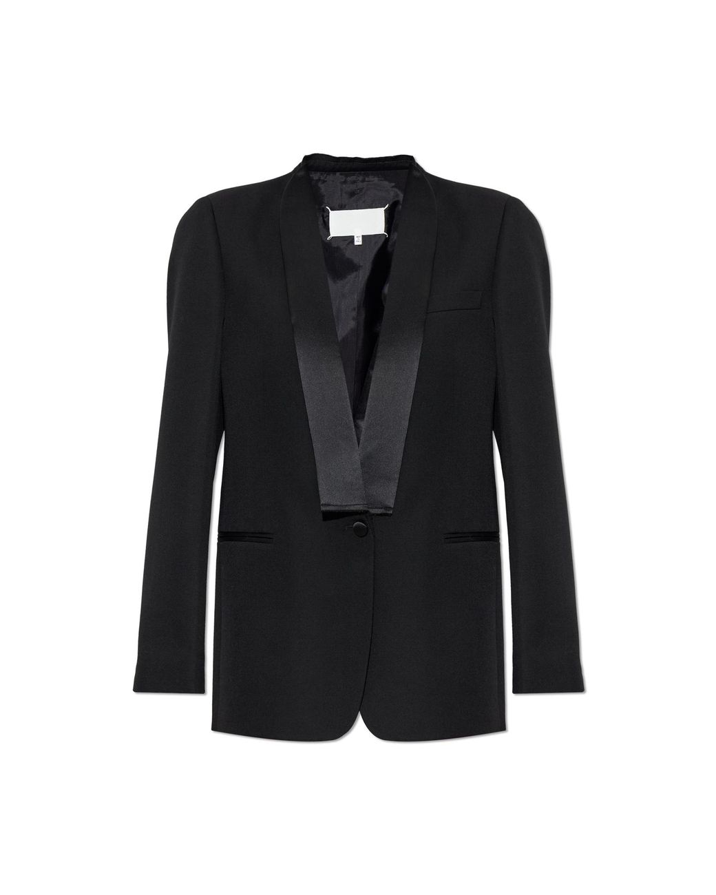 Maison Margiela Black Wool Blazer With Single Vent