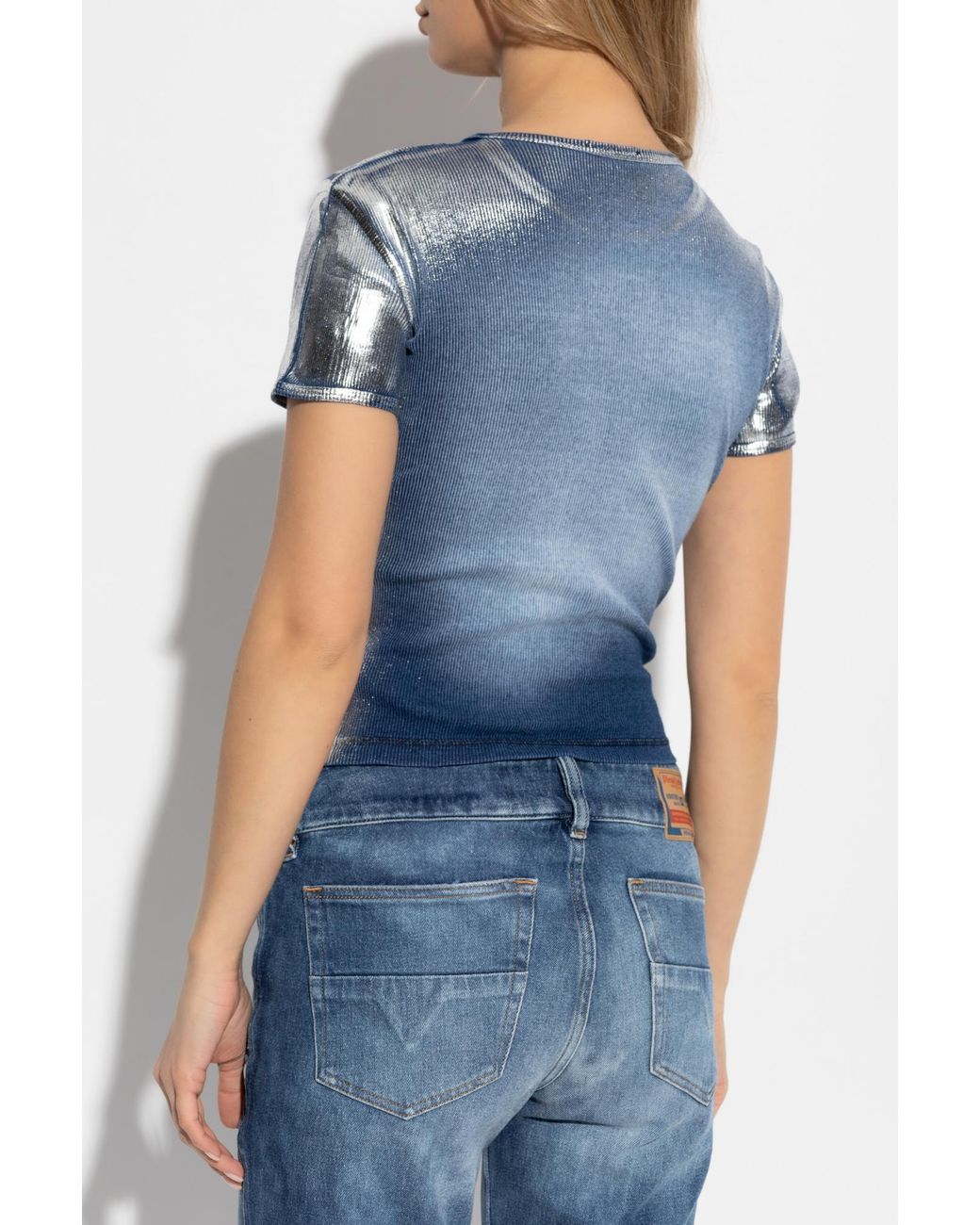 DIESEL Blue Top T-Ele-Long-Q1