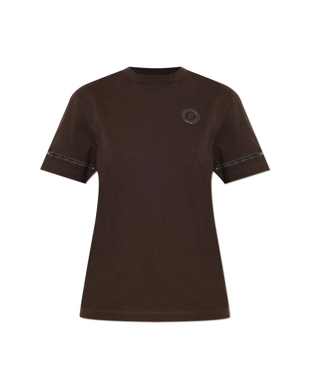 Ferragamo Brown T-Shirt With Decorative Trim