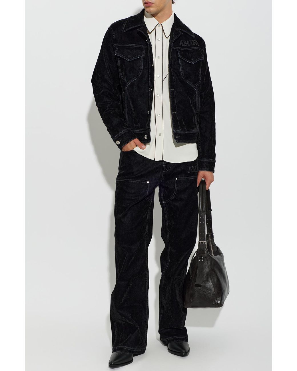 Amiri White Shirt With Decorative Stitching for men