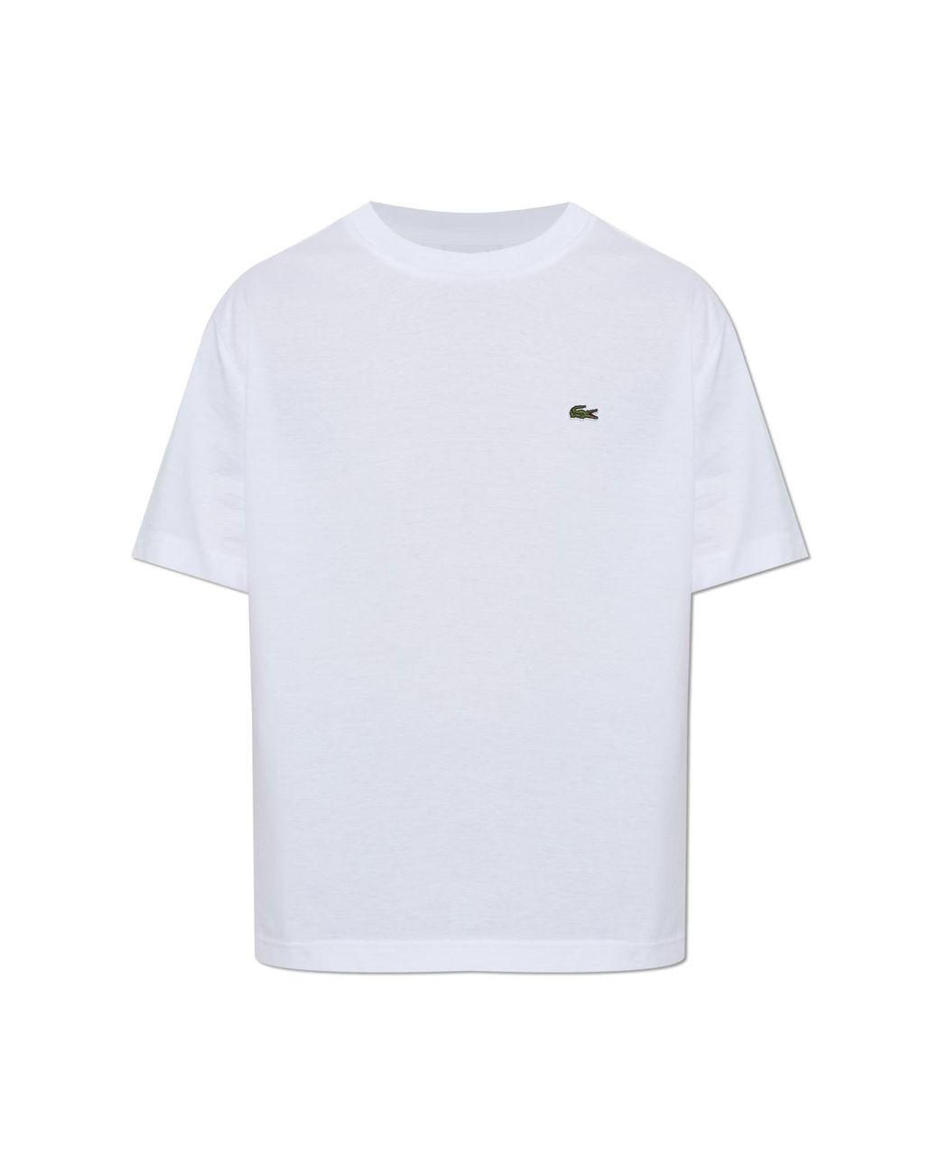Lacoste White T-Shirt With Logo Patch