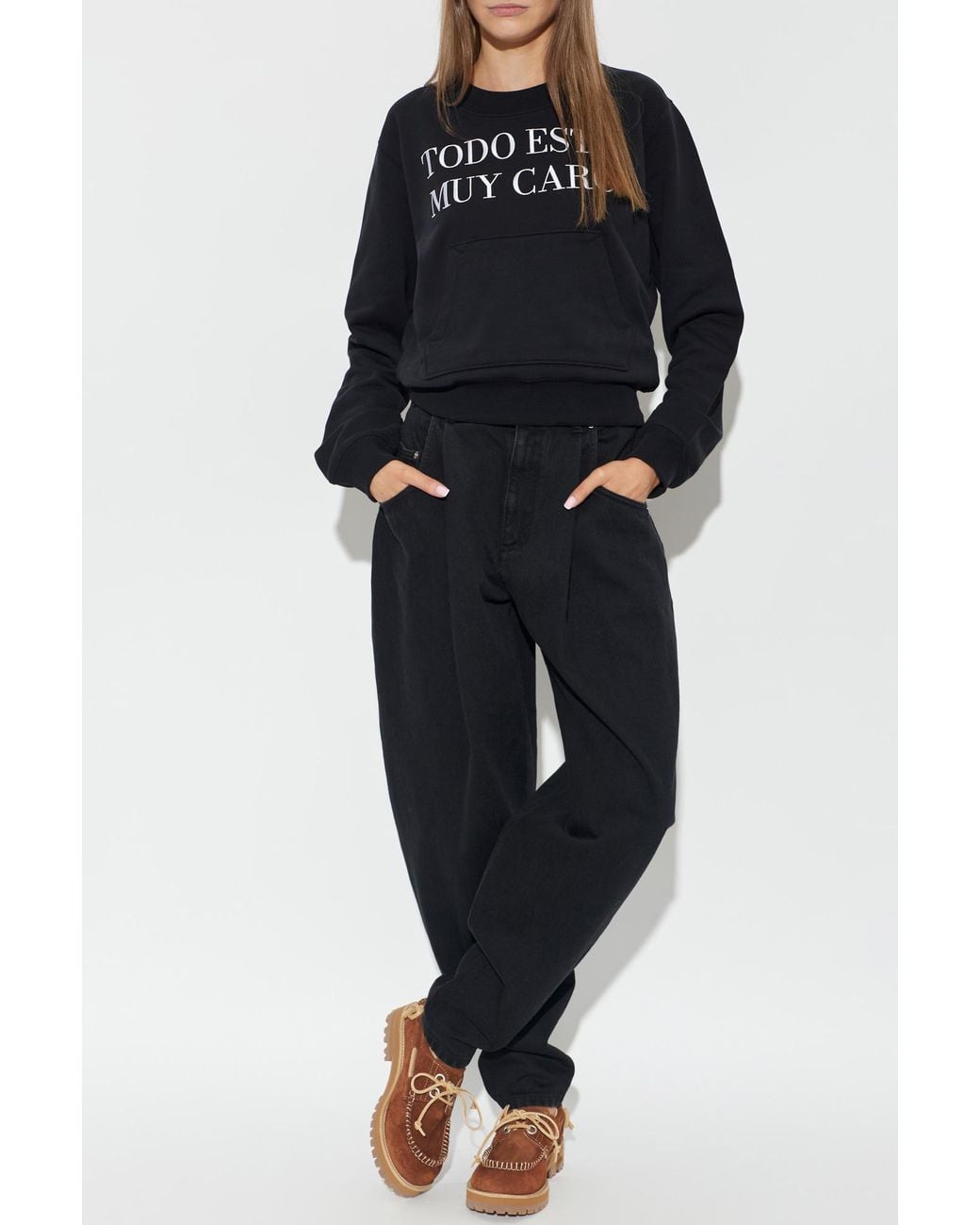Moschino Black Sweatshirt With Embroidered Logo