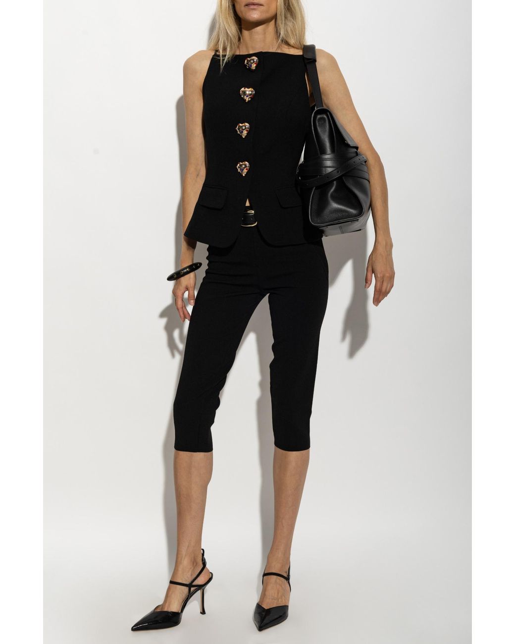 Self-Portrait Black Wool Top