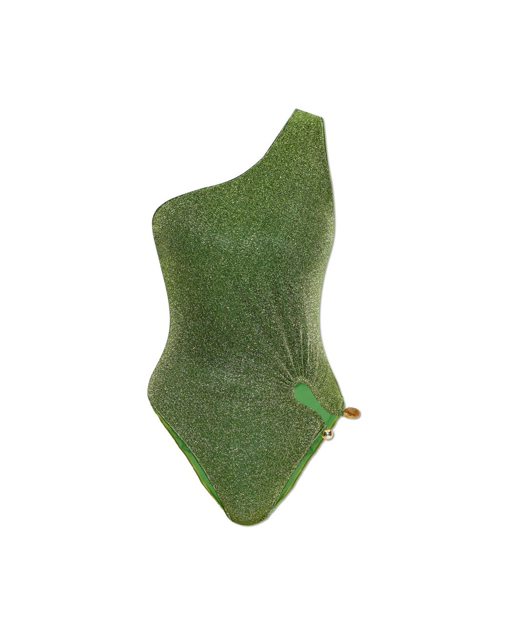 Oseree Green One-Piece Swimsuit With Lurex Thread