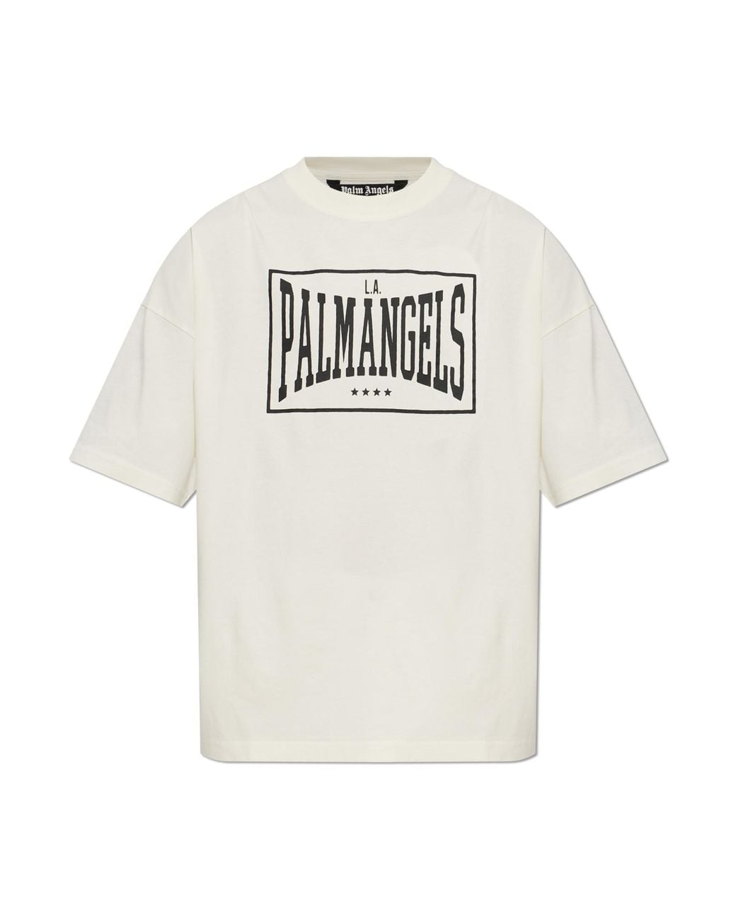 Palm Angels White T-Shirt With Print for men